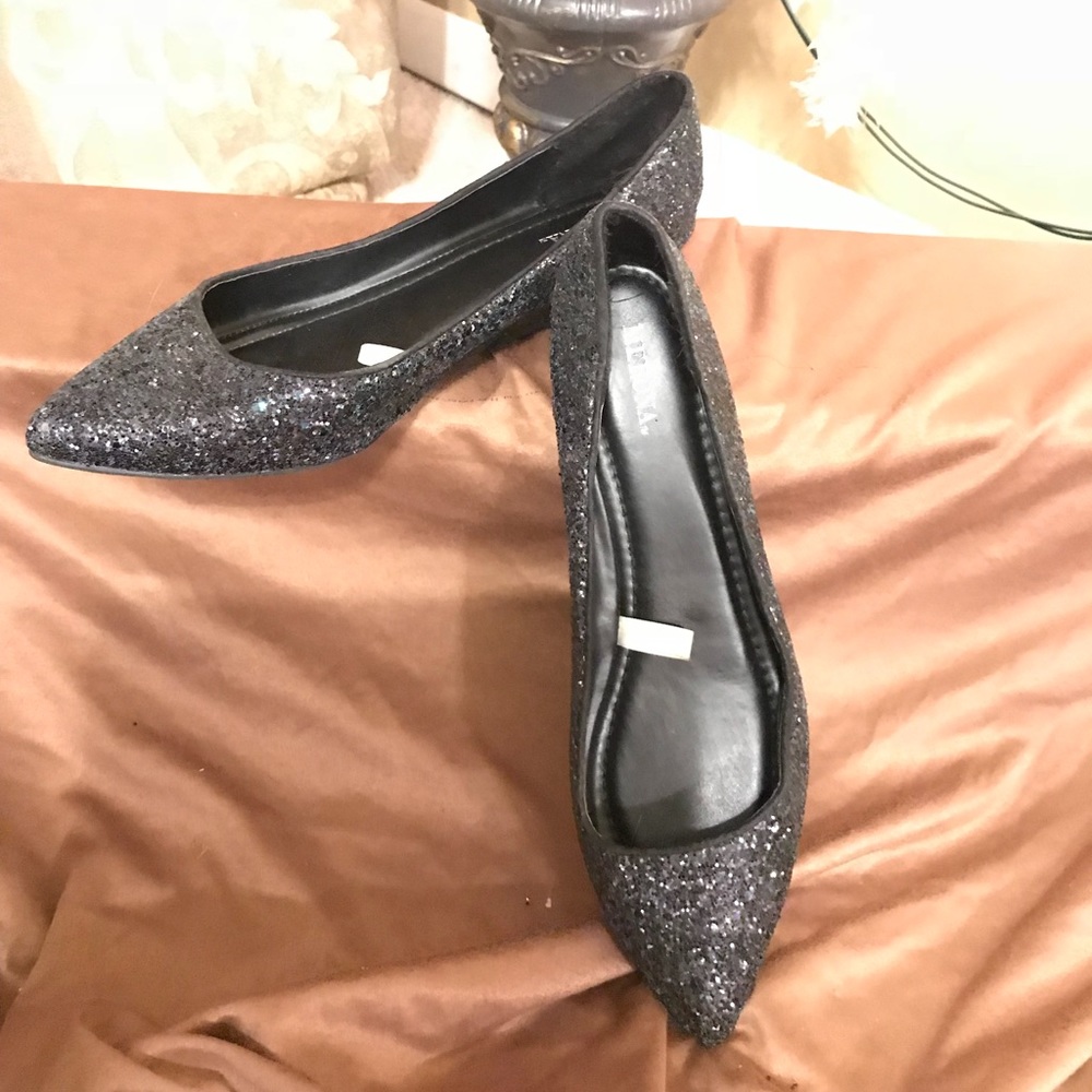 Sparkling Black Flats